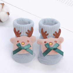 Baby Reindeer Socks Blue